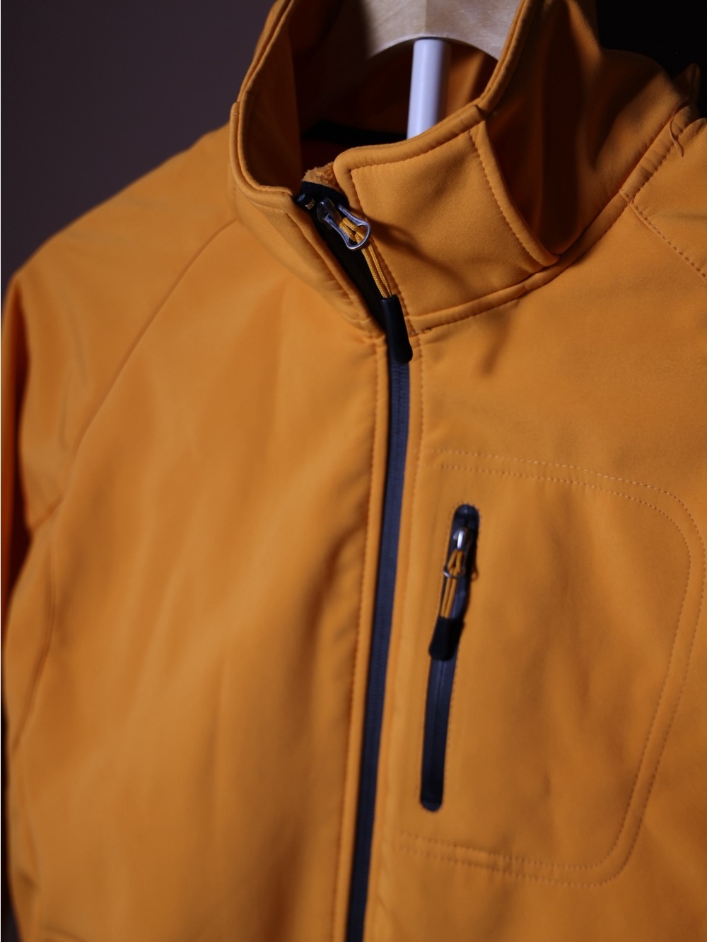 Alpine Cotton Men's Orange Full Zip Jacket Stand-Up Collar Zip Pockets M